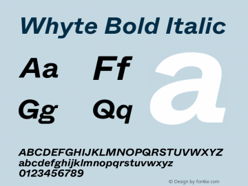 Whyte-BoldItalic Version 1.100 | wf-rip DC20190310图片样张