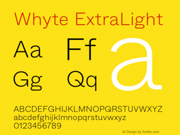 Whyte-ExtraLight Version 1.100 | wf-rip DC20190310 Font Sample