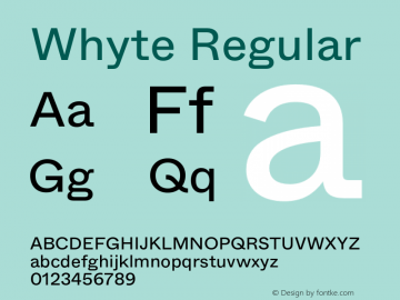 Whyte-Regular Version 1.100 | wf-rip DC20190310图片样张