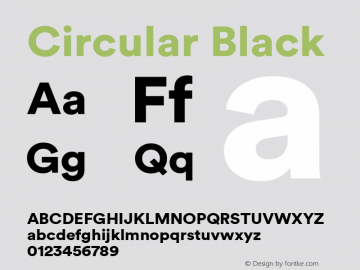 Circular Black Version 1.001 Font Sample