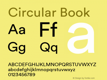 Circular Book Version 1.001 Font Sample