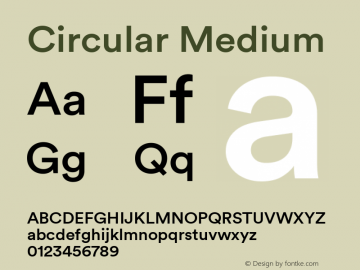 Circular Medium Version 1.001 Font Sample