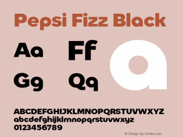 Pepsi Fizz Black Version 0.000;PS 0.0;hotconv 1.0.88;makeotf.lib2.5.647800 Font Sample