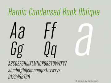 HeroicCondensed-BookOblique Version 1.000图片样张