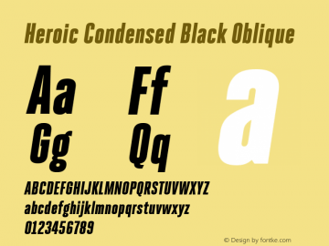 HeroicCondensed-BlackOblique Version 1.000图片样张