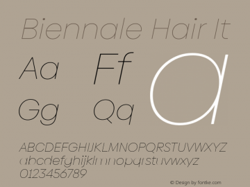 Biennale Hair It Version 1.001;hotconv 1.0.109;makeotfexe 2.5.65596 Font Sample