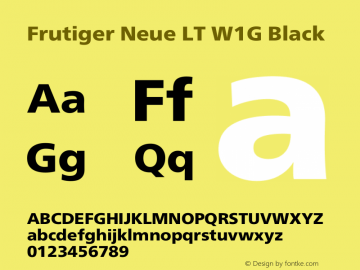 Frutiger Neue LT W1G Medium Bold Version 1.10 Font Sample