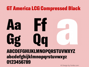 GT America LCG Cm Bl Version 1.005 Font Sample