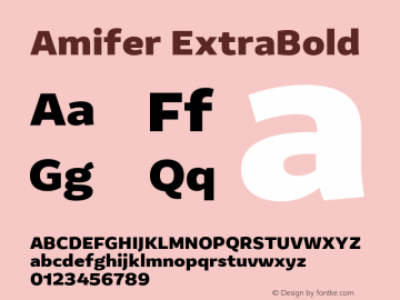 Amifer ExtraBold Version 1.001; ttfautohint (v1.8) Font Sample