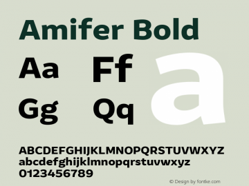 Amifer Bold Version 1.001; ttfautohint (v1.8) Font Sample