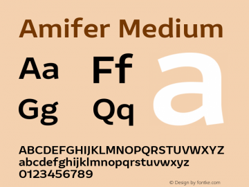 Amifer Medium Version 1.001; ttfautohint (v1.8) Font Sample