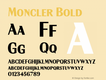 Moncler Black Version 1.001 Font Sample