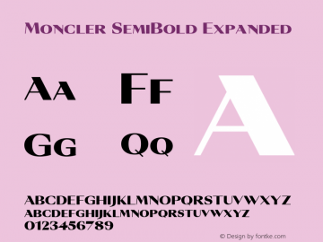 Moncler SemiBold Expanded Version 1.001 Font Sample