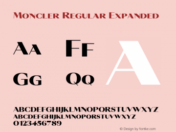 Moncler Regular Expanded Version 1.001 Font Sample