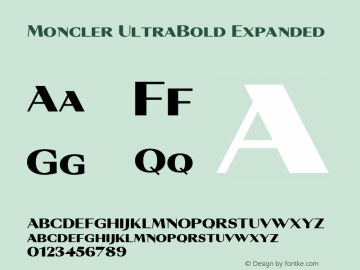 Moncler UltraBold Expanded Version 1.001 Font Sample