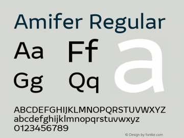 Amifer Regular Version 1.001; ttfautohint (v1.8) Font Sample