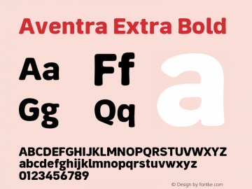 Aventra Extra Bold Version 1.000图片样张
