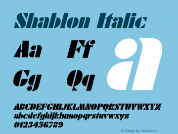 Shablon Italic Version 1.000;PS 001.000;hotconv 1.0.38图片样张