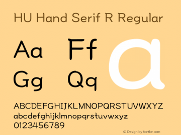 HU Hand Serif R Version 1.00 Font Sample