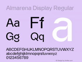 Almarena Display Regular Version 1.099;Fontself Maker 3.5.2 Font Sample