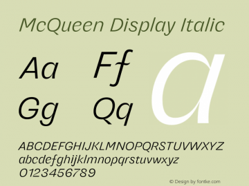 McQueenDisplay-Italic Version 1.000图片样张