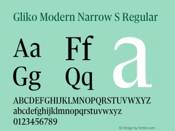 Gliko Modern Narrow S Version 2.000 | w-rip DC20200115 Font Sample