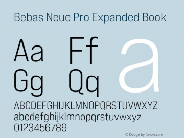 Bebas Neue Pro Expanded Book Version 1.000;PS 001.000;hotconv 1.0.88;makeotf.lib2.5.64775图片样张