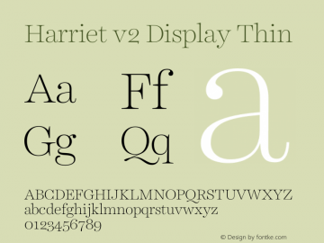 Harriet v2 Display Thin Version 2.0 | w-rip DC20181225 Font Sample