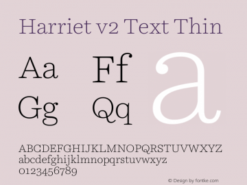 Harriet v2 Text Thin Version 2.0 | w-rip DC20181225 Font Sample