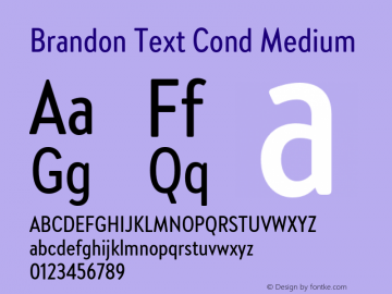 Brandon Text Cond Medium Version 1.002图片样张