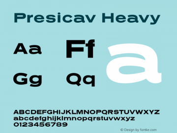 PresicavHv-Regular Version 2.000 Font Sample