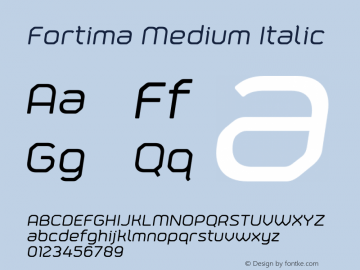 Fortima Medium Italic Version 1.000 | wf-rip DC20150915 Font Sample