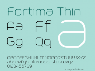 Fortima Thin Version 1.000 | wf-rip DC20150915 Font Sample