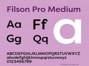 FilsonProMedium 1.000 Font Sample