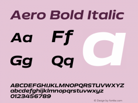 Aero-BoldItalic Version 0.000 | wf-rip DC20110725 Font Sample