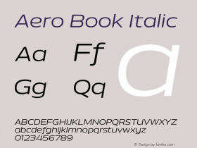 Aero-BookItalic Version 1.000 | wf-rip DC20110725 Font Sample