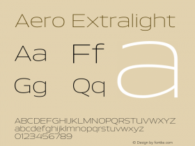 Aero-Extralight Version 0.000 | wf-rip DC20110725 Font Sample