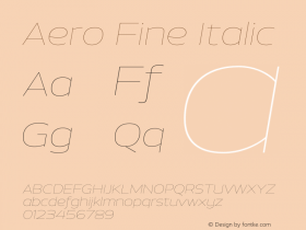 Aero-FineItalic Version 0.000 | wf-rip DC20110725 Font Sample