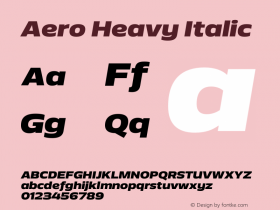 Aero-HeavyItalic Version 1.000 | wf-rip DC20110725 Font Sample