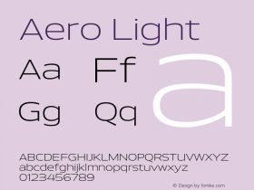 Aero-Light Version 1.000 | wf-rip DC20110725 Font Sample