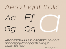 Aero-LightItalic Version 1.000 | wf-rip DC20110725图片样张