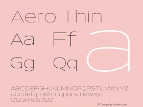 Aero-Thin Version 1.000 | wf-rip DC20110725 Font Sample