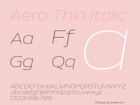 Aero-ThinItalic Version 1.000 | wf-rip DC20110725图片样张