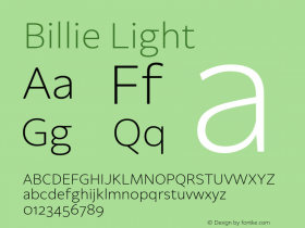 Billie Light Version 1.000; ttfautohint (v1.8.3)图片样张