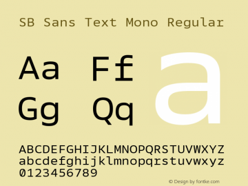 SB Sans Text Mono Version 1.001图片样张