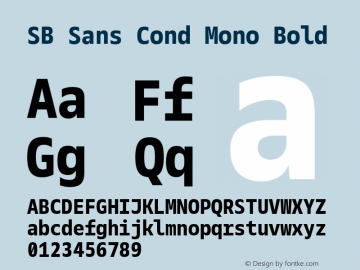 SB Sans Cond Mono Bold Version 1.001图片样张