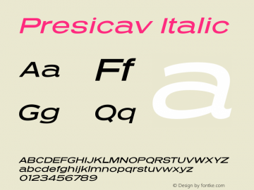 PresicavRg-Italic Version 2.000图片样张