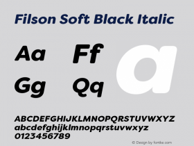 Filson Soft Black Italic Version 1.001;PS 001.001;hotconv 1.0.88;makeotf.lib2.5.64775 Font Sample