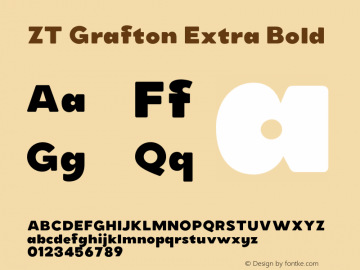 ZT Grafton Extra Bold Version 1.000;hotconv 1.0.109;makeotfexe 2.5.65596图片样张