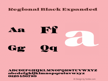 Regional Black Expanded Version 1.000;hotconv 1.0.109;makeotfexe 2.5.65596 Font Sample